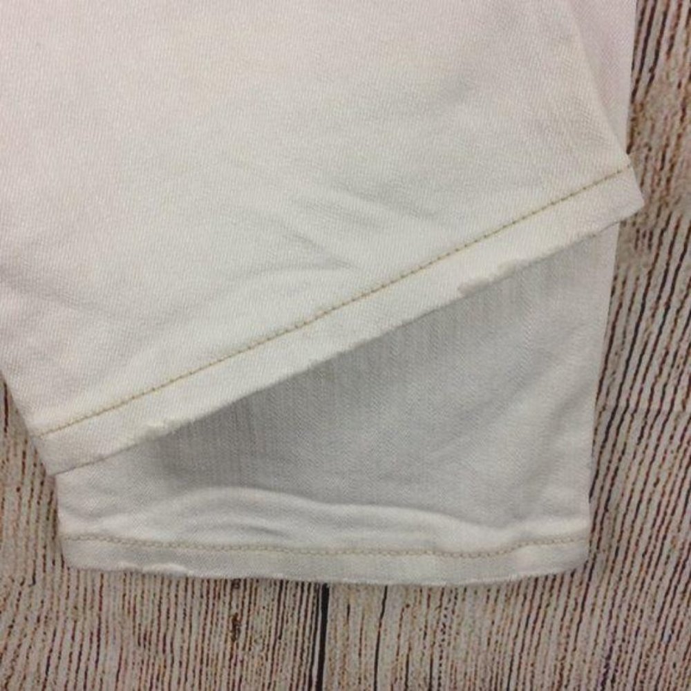 MEK NWT Women's Size 26 Sicily Cream Bootcut Denim Jeans Distressed Stretch - Picture 16 of 16